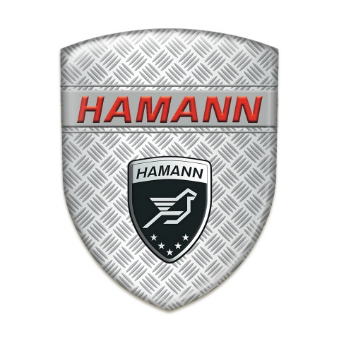 Hamann Self Adhesive Emblem Logo Mesh Effect Base Red inscription Style 