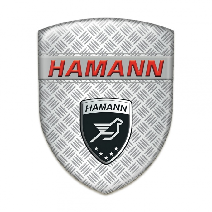 Hamann Self Adhesive Emblem Logo Mesh Effect Base Red inscription Style 