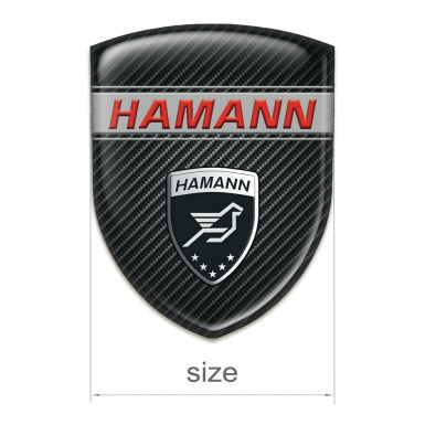 Hamann Domed Emblem Dark carbon With Red inscription 