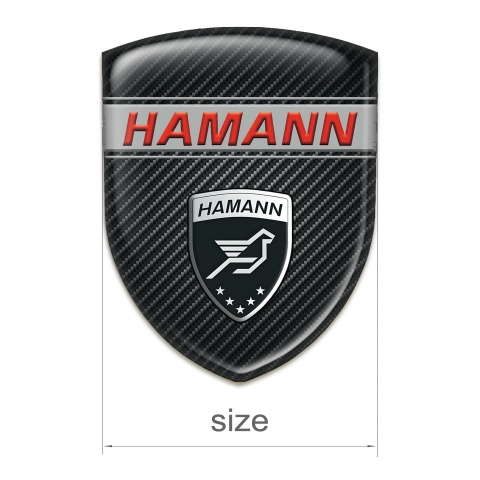 Hamann Domed Emblem Dark carbon With Red inscription 