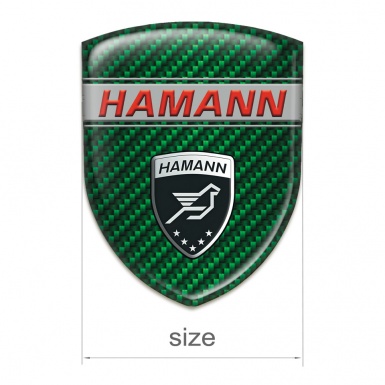 Hamann Silicone Emblem Green Carbon with Red inscription Style 
