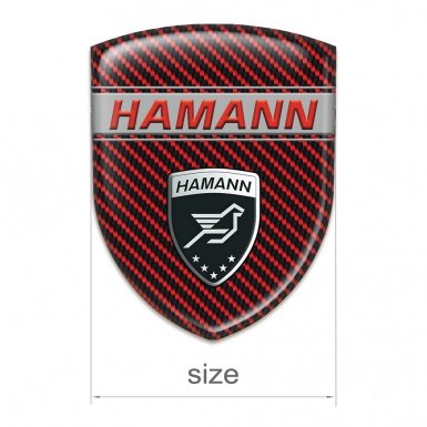 Hamann 3D Gel Emblem Red Carbon Base with Red inscription Style 