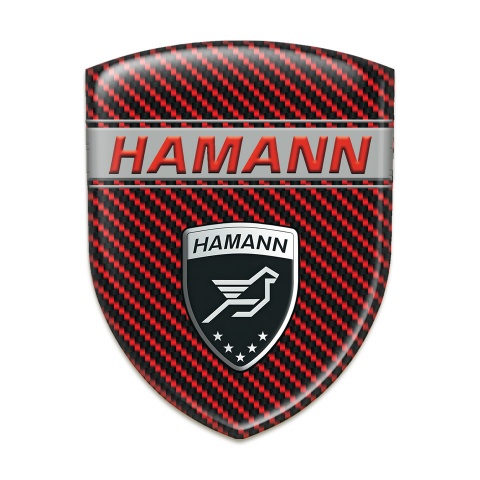 Hamann 3D Gel Emblem Red Carbon Base with Red inscription Style 