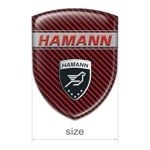 Hamann 3D Gel Emblem Red Carbon Base with Red inscription Style 