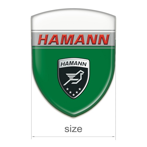 Hamann Tuning Badge  Green White Base Red inscription logo 