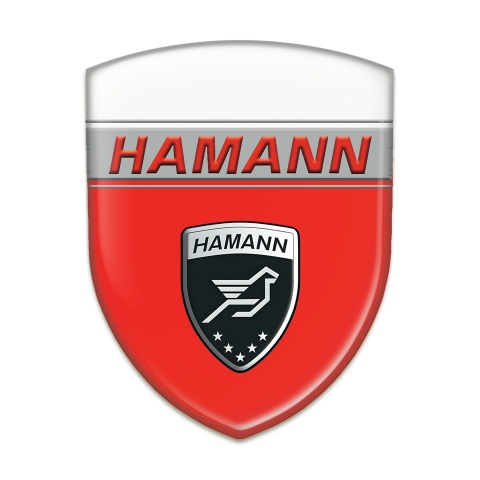 Hamann Car Accessories Badge Red White base Red inscription Style 