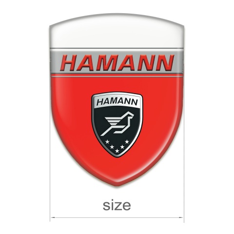 Hamann Car Accessories Badge Red White base Red inscription Style 