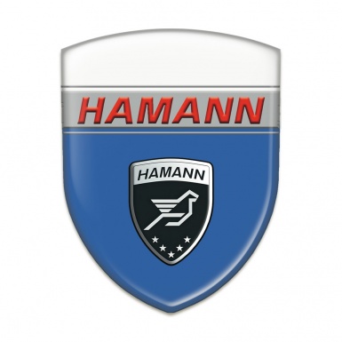 Hamann Self Adhesive Car logo Emblem Blue White Base Red inscription Style 