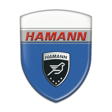Hamann Self Adhesive Car logo Emblem Blue White Base Red inscription Style 