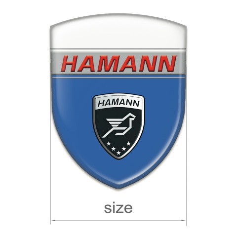 Hamann Self Adhesive Car logo Emblem Blue White Base Red inscription Style 