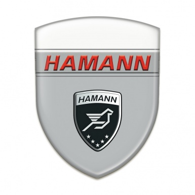 Hamann Silicone Car Decal Badge Grey White Base Red inscription