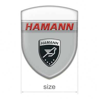 Hamann Silicone Car Decal Badge Grey White Base Red inscription