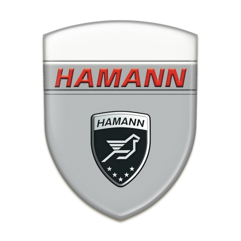 Hamann Silicone Car Decal Badge Grey White Base Red inscription