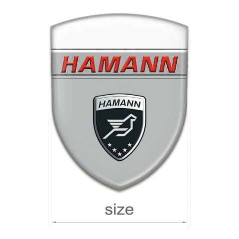 Hamann Silicone Car Decal Badge Grey White Base Red inscription