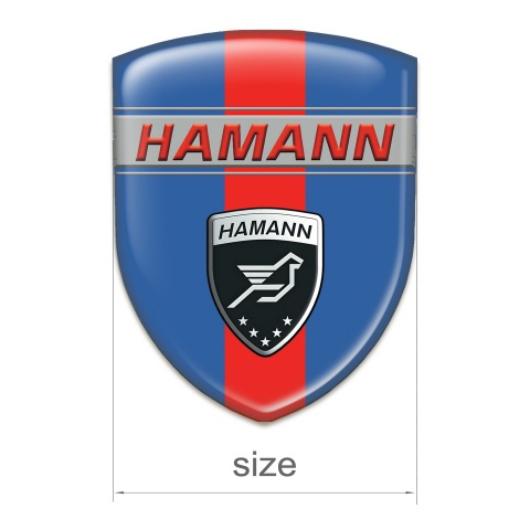 Hamann Emblem Badge Logo Blue with Red Band and Red inscription
