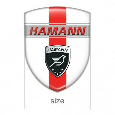 Hamann Tuning Emblem White with Red Band and Red inscription
