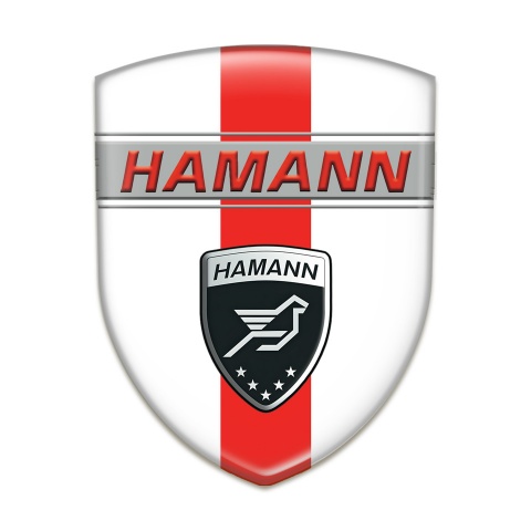 Hamann Tuning Emblem White with Red Band and Red inscription