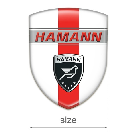 Hamann Tuning Emblem White with Red Band and Red inscription