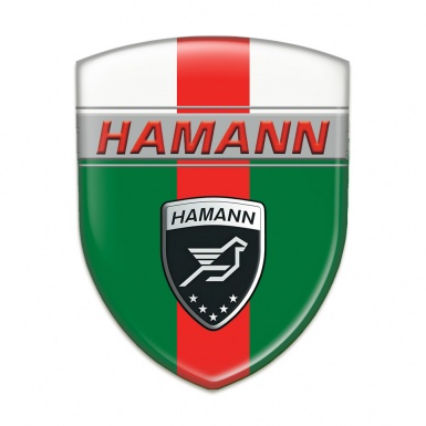 Hamann Self Adhesive Emblem Logo Green White with Red Band Design 