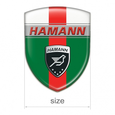 Hamann Self Adhesive Emblem Logo Green White with Red Band Design 