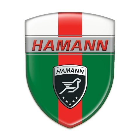 Hamann Self Adhesive Emblem Logo Green White with Red Band Design 