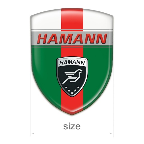 Hamann Self Adhesive Emblem Logo Green White with Red Band Design 