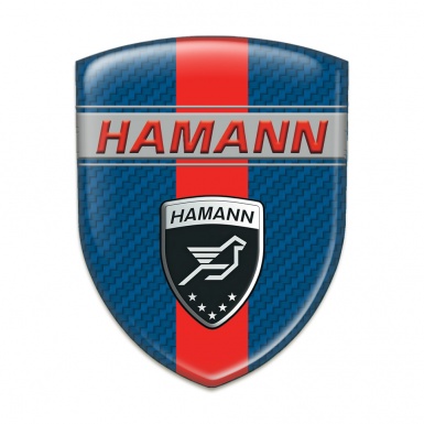 Hamann 3D Gel Emblem navy Blue Carbon with Red band and Red inscription