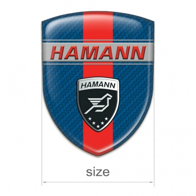 Hamann 3D Gel Emblem navy Blue Carbon with Red band and Red inscription