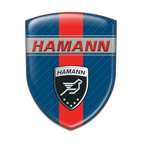 Hamann 3D Gel Emblem navy Blue Carbon with Red band and Red inscription