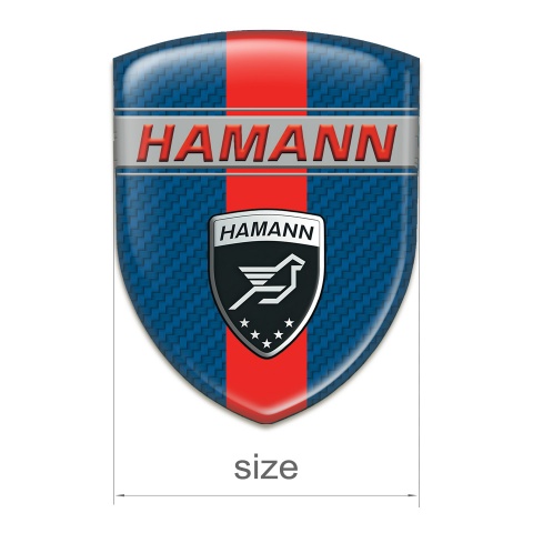 Hamann 3D Gel Emblem navy Blue Carbon with Red band and Red inscription