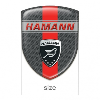Hamann Emblem Exterior dark Grey Carbon with Red Band and Red inscription