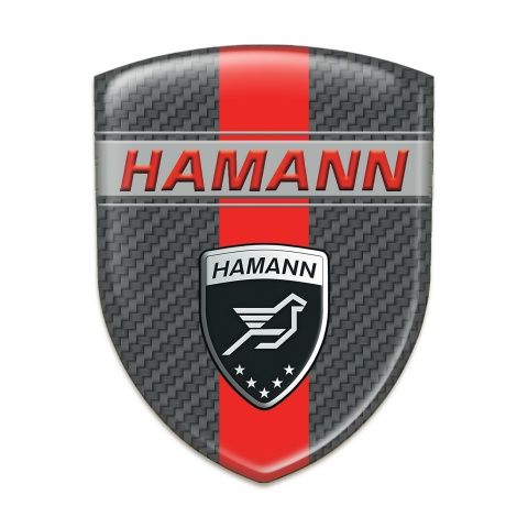 Hamann Emblem Exterior dark Grey Carbon with Red Band and Red inscription