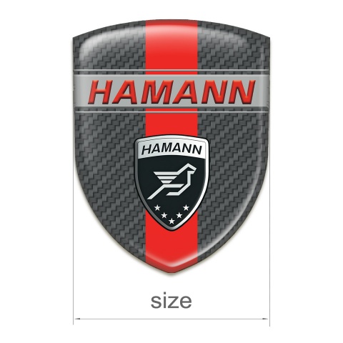 Hamann Emblem Exterior dark Grey Carbon with Red Band and Red inscription
