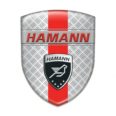 Hamann Car Accessories Badge Grid Effect with Red Band and Red inscription