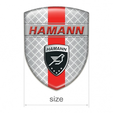 Hamann Car Accessories Badge Grid Effect with Red Band and Red inscription