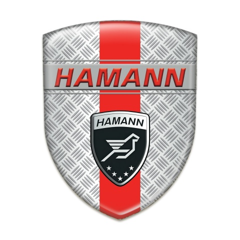 Hamann Car Accessories Badge Grid Effect with Red Band and Red inscription