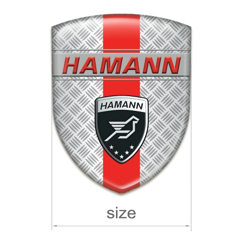 Hamann Car Accessories Badge Grid Effect with Red Band and Red inscription