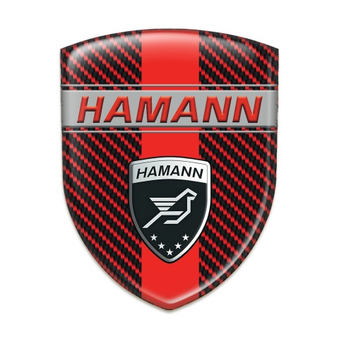 Hamann Silicone Badge Red Carbon with red Band and Red inscription