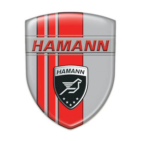 Hamann Logo Emblem Grey with Red Tapes Background 