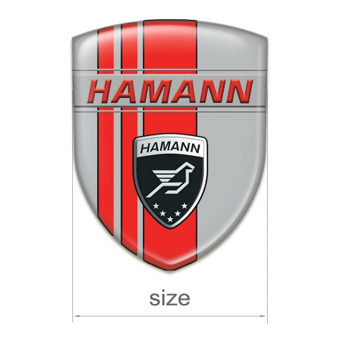 Hamann Logo Emblem Grey with Red Tapes Background 