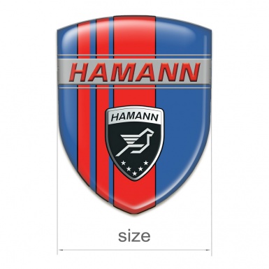 Hamann Self Adhesive Emblem Logo Blue with Red Tapes Background 