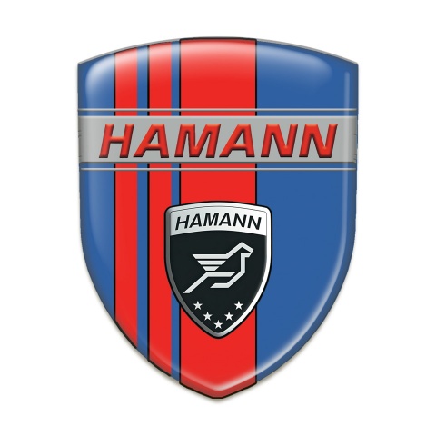 Hamann Self Adhesive Emblem Logo Blue with Red Tapes Background 