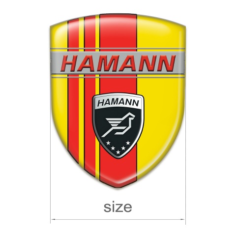 Hamann Domed Emblem Yellow with Red Tapes Background 