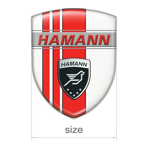 Hamann Silicone Emblem White with Red Tapes Background 