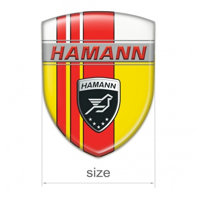 Hamann Tuning Badge Yellow White with Red Tapes Background 