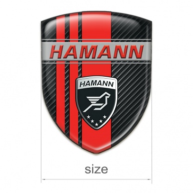 Hamann Car Accessories Badge Black Carbon with Red Tapes Decoration 