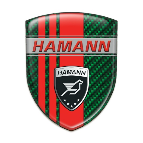 Hamann Self Adhesive Car logo Emblem Green Carbon with Red tapes Decoration 