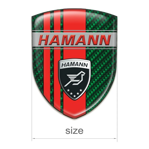 Hamann Self Adhesive Car logo Emblem Green Carbon with Red tapes Decoration 