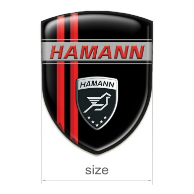 Hamann Car Interior Badge Black with Red lines Decoration 