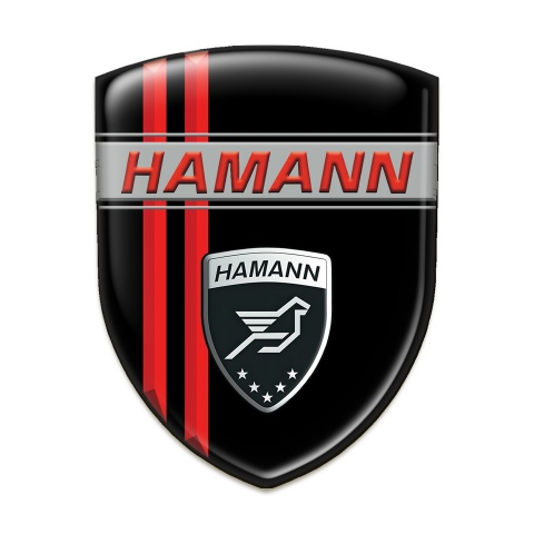 Hamann Car Interior Badge Black with Red lines Decoration 